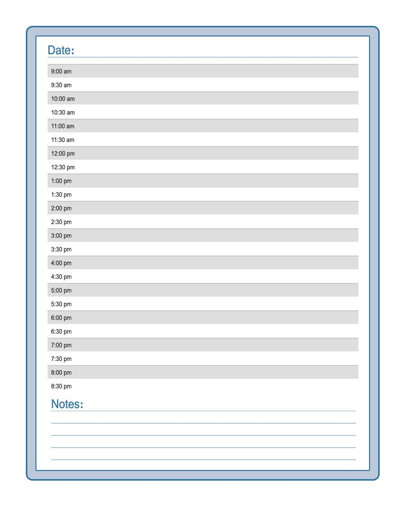 Free Printable Blank Daily Calendar | Printable Forms | Possible - Free Printable Forms
