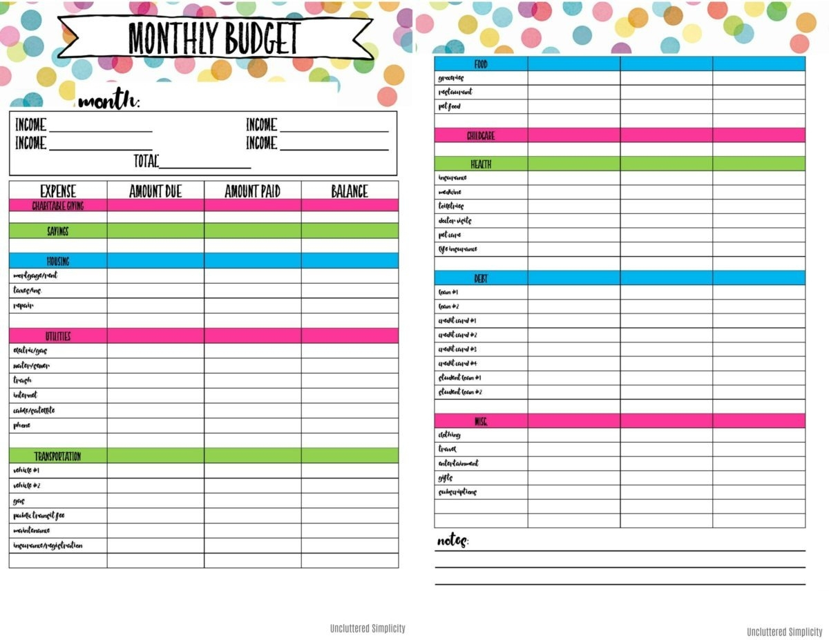 Free Printable Budget Planner | Bestprintable231118 - Free Printable Financial Planner 2017