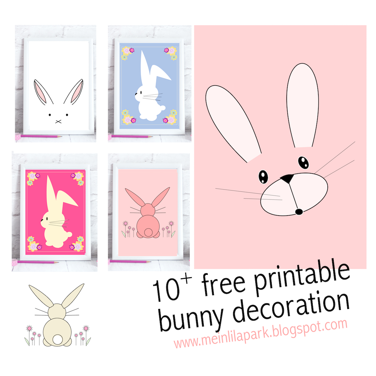 Free Printable Bunny Nursery Decoration - Round Up | Meinlilapark - Free Printable Bunny Pictures