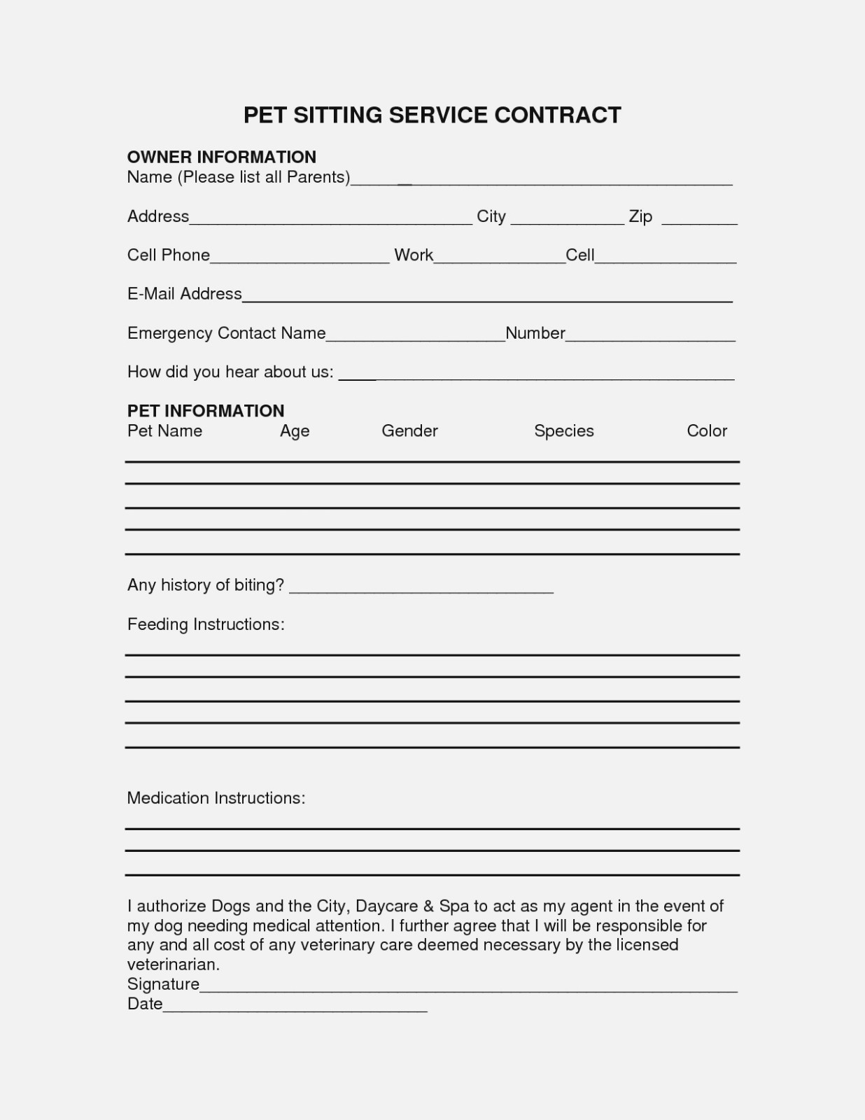 Free Printable Caregiver Forms