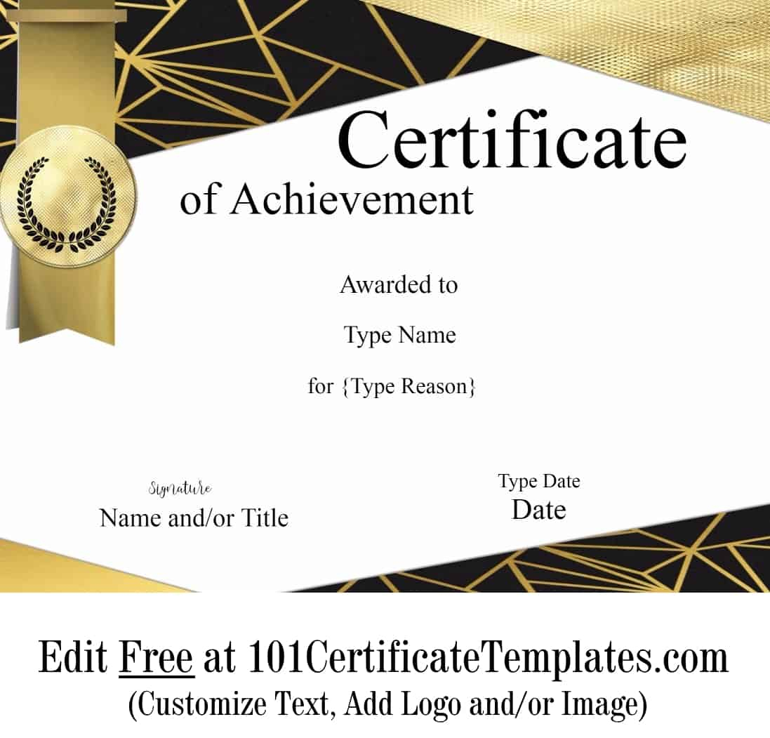 Free Printable Certificate Of Achievement | Customize Online - Free Customizable Printable Certificates Of Achievement