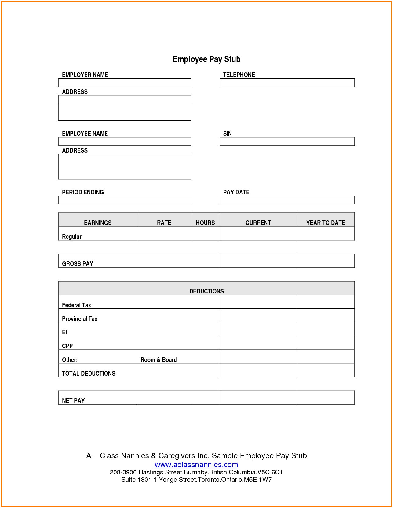 Free Printable Check Stubs Unique 5 Blank Adp Pay Stub Template - Printable Pay Stub Template Free