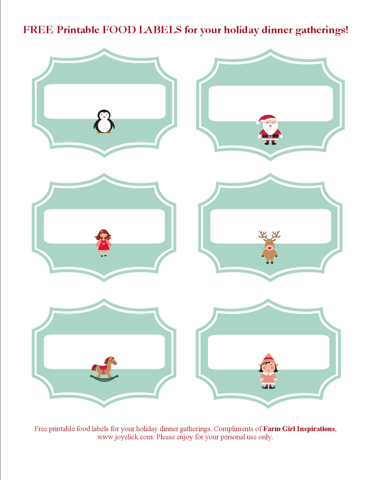 Free Printable Christmas Party Food Labels – Festival Collections - Free Printable Christmas Food Labels