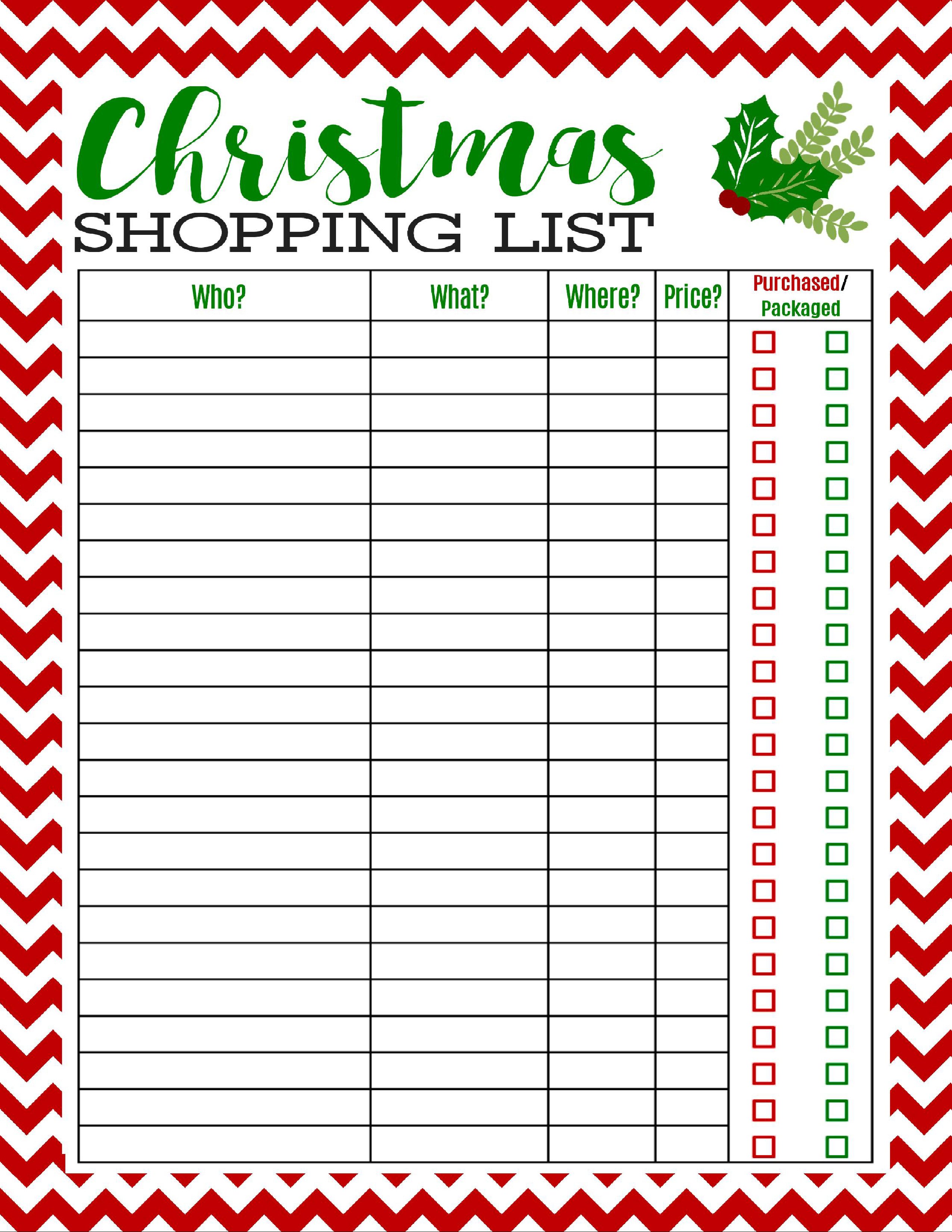 Free Printable Christmas Shopping List | Best Of Pinterest - Free Printable Christmas List Maker
