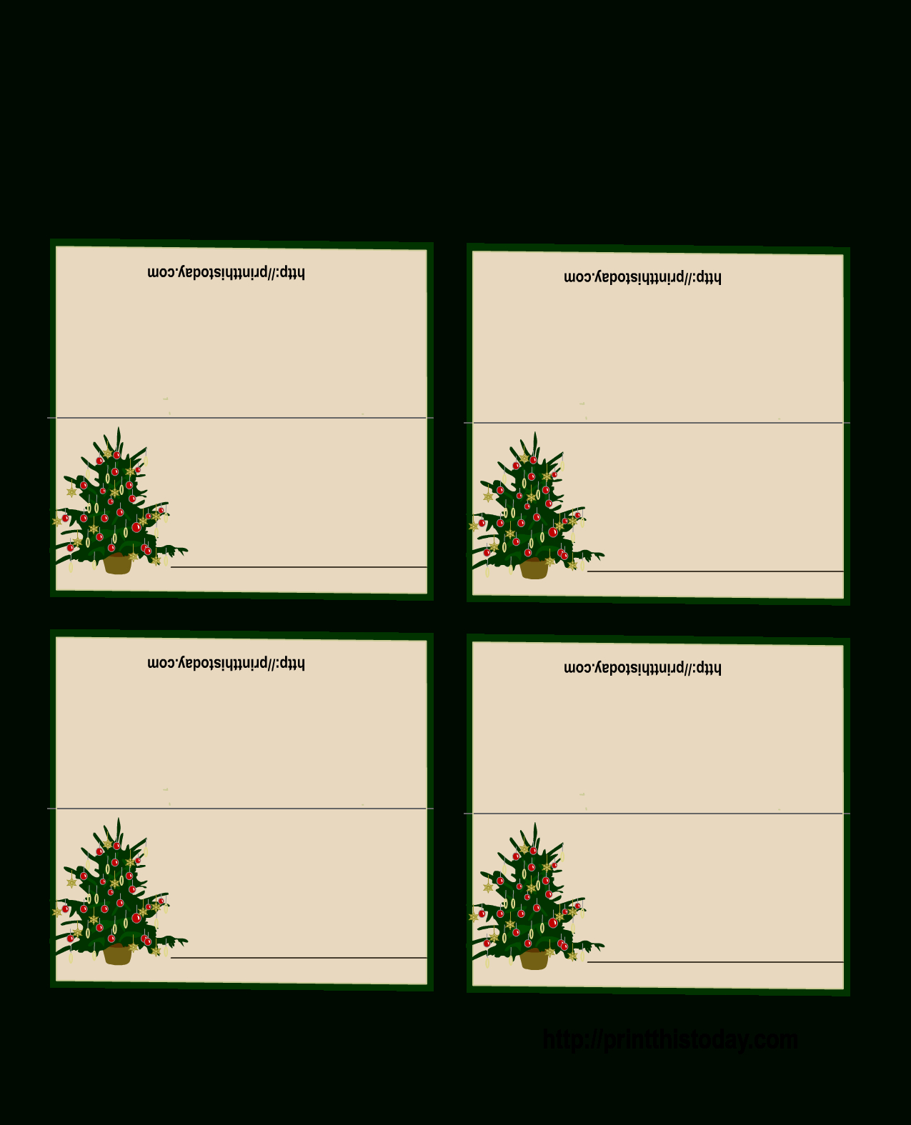 Free Printable Christmas Tree Place Cards | *+* Free Holiday - Free Printable Christmas Table Place Cards Template