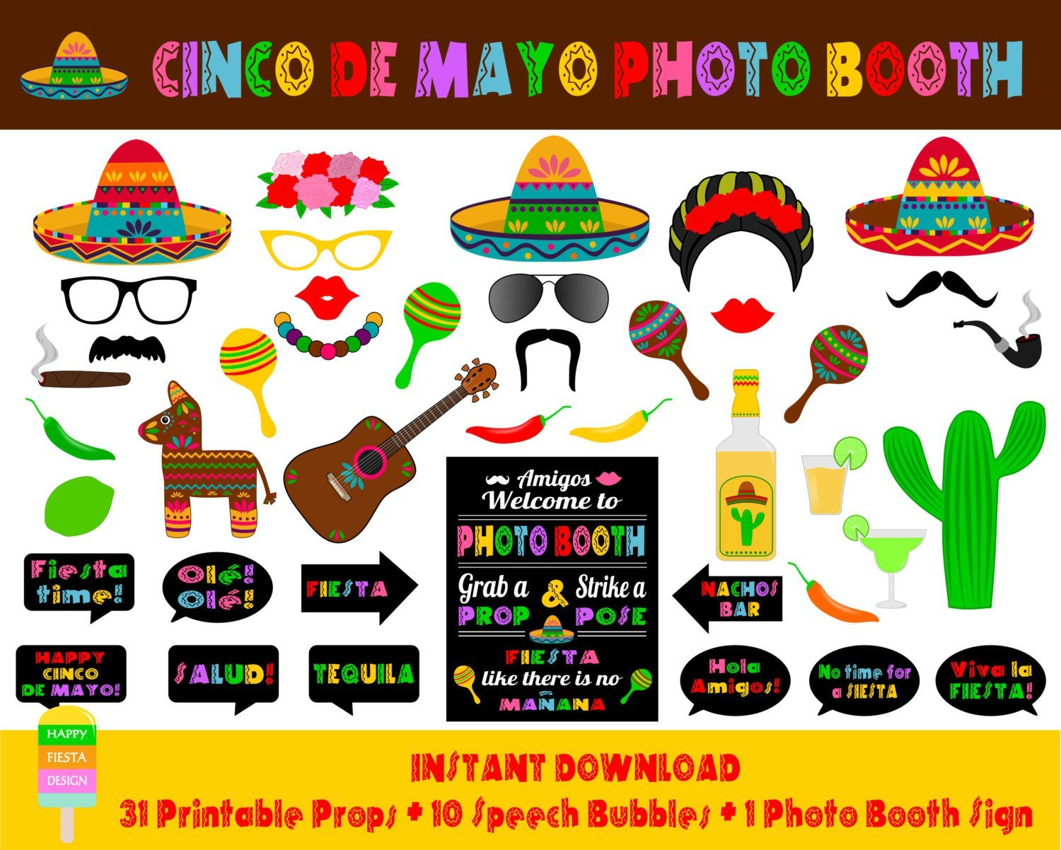 Free Printable Cinco De Mayo Photo Booth Props – Orek - Free Printable Cinco De Mayo Photo Booth Props