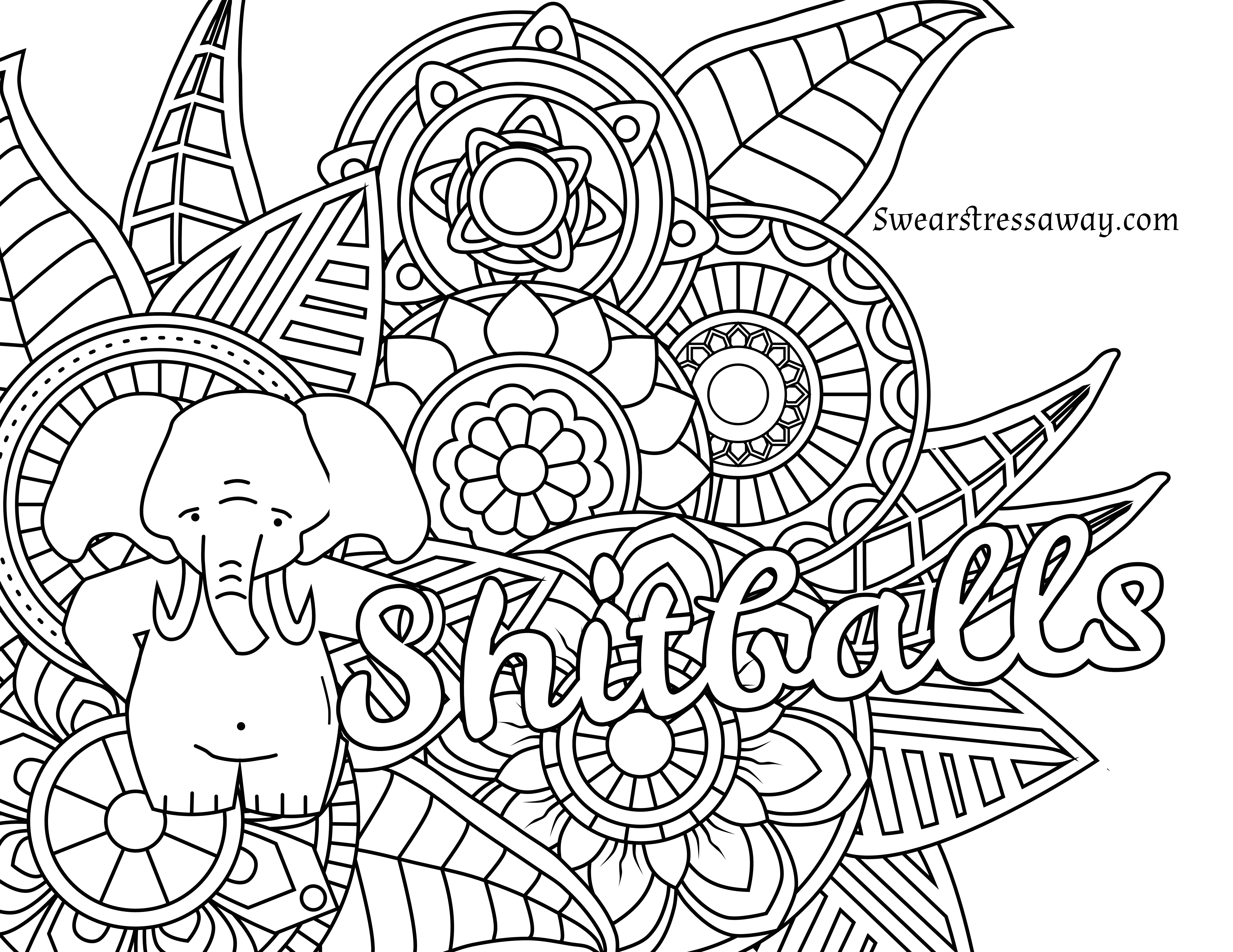Free Printable Coloring Page - Shitballs - Swear Word Coloring Page - Free Printable Coloring Pages For Adults Swear Words