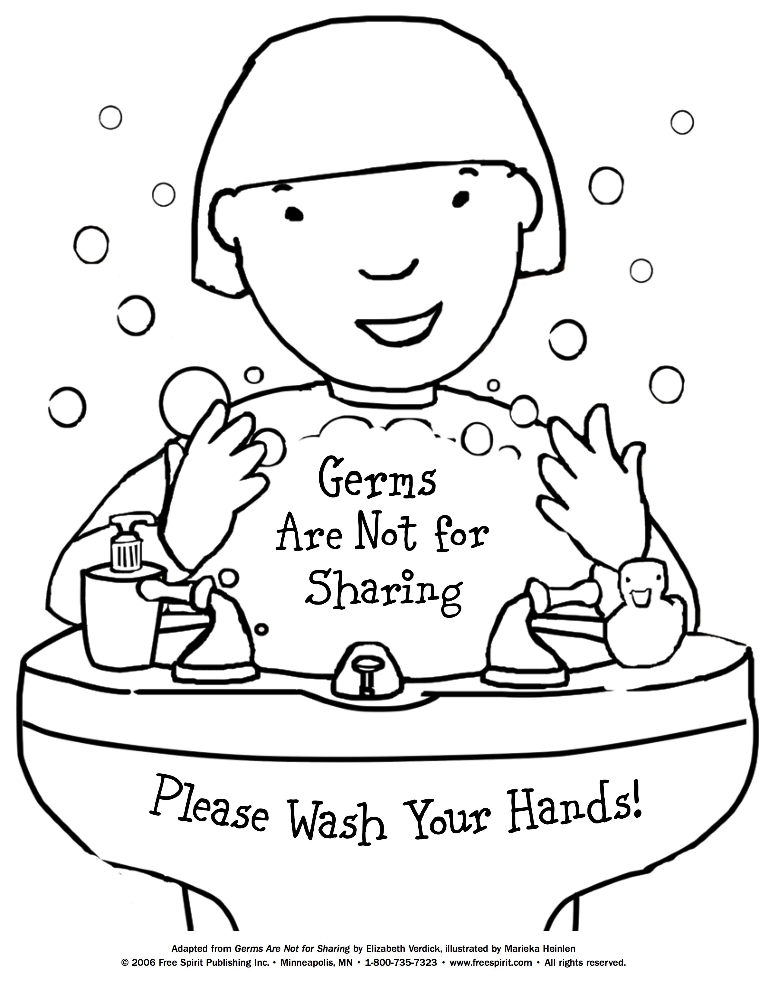 Free Printable Coloring Page To Teach Kids About Hygiene: Germs Are - Free Printable Good Touch Bad Touch Coloring Book