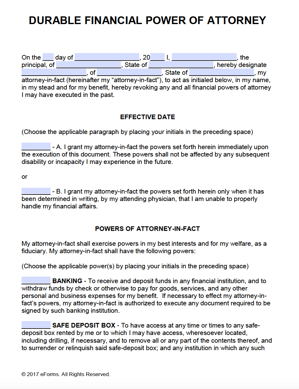 Free Printable Durable Power Of Attorney Forms - Free Printable Power Of Attorney Form Washington State