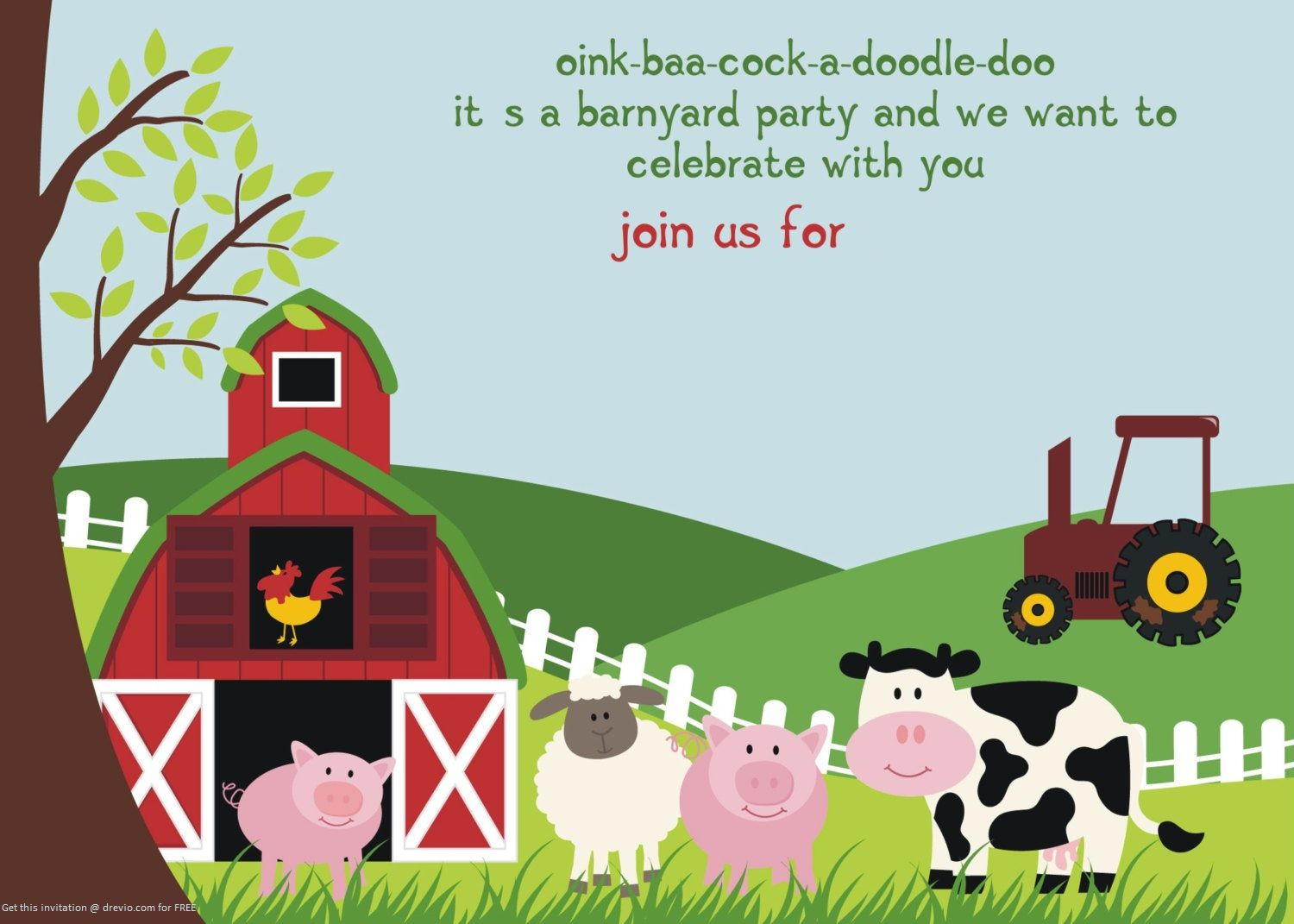 Free Printable Farm Animals Birthday Invitation | Free Printable - Free Printable Farm Animals