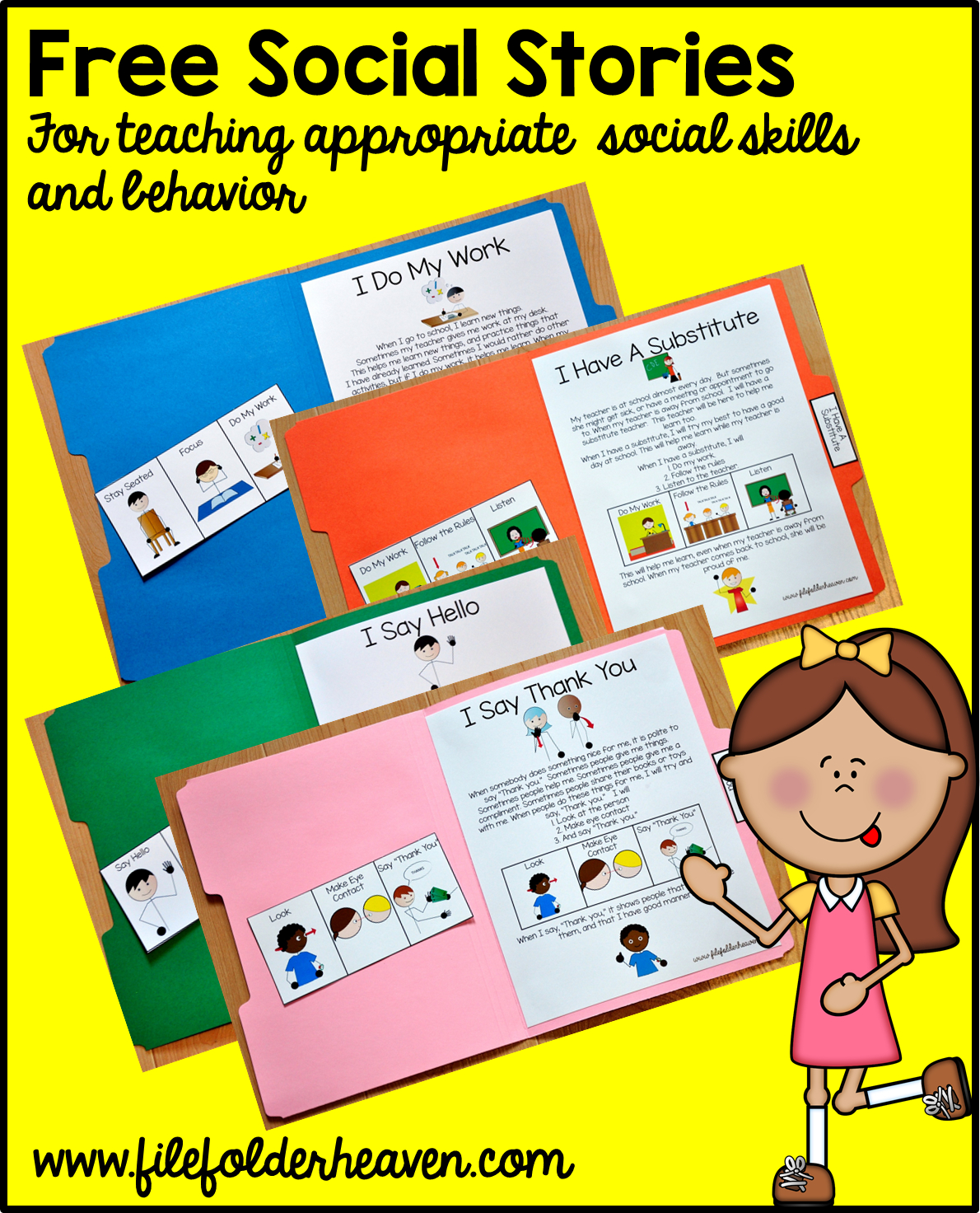 Free, Printable &amp;quot;folder Stories.&amp;quot; Simple One Page Social Stories - Free Printable Social Skills Stories For Children