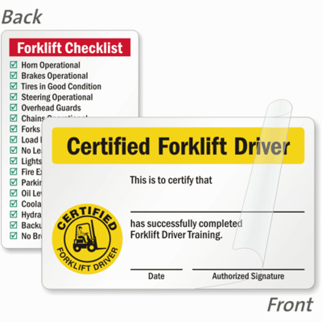 Free Printable Forklift Certification Cards | Free Printable - Free Printable Forklift Certification Cards