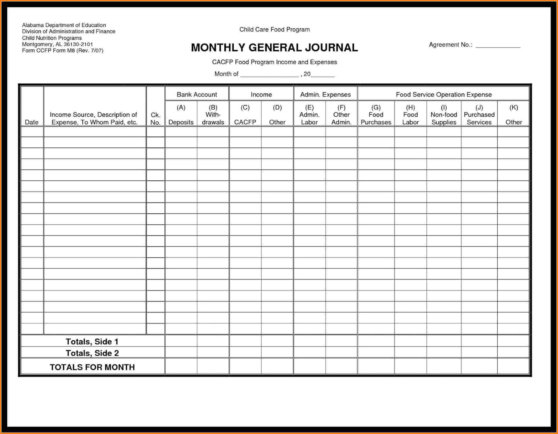 Free Printable General Ledger Paper