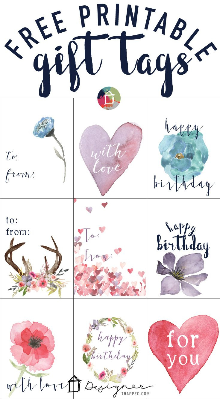 Free Printable Gift Tags For Birthdays | Designertrapped - Free Printable To From Gift Tags