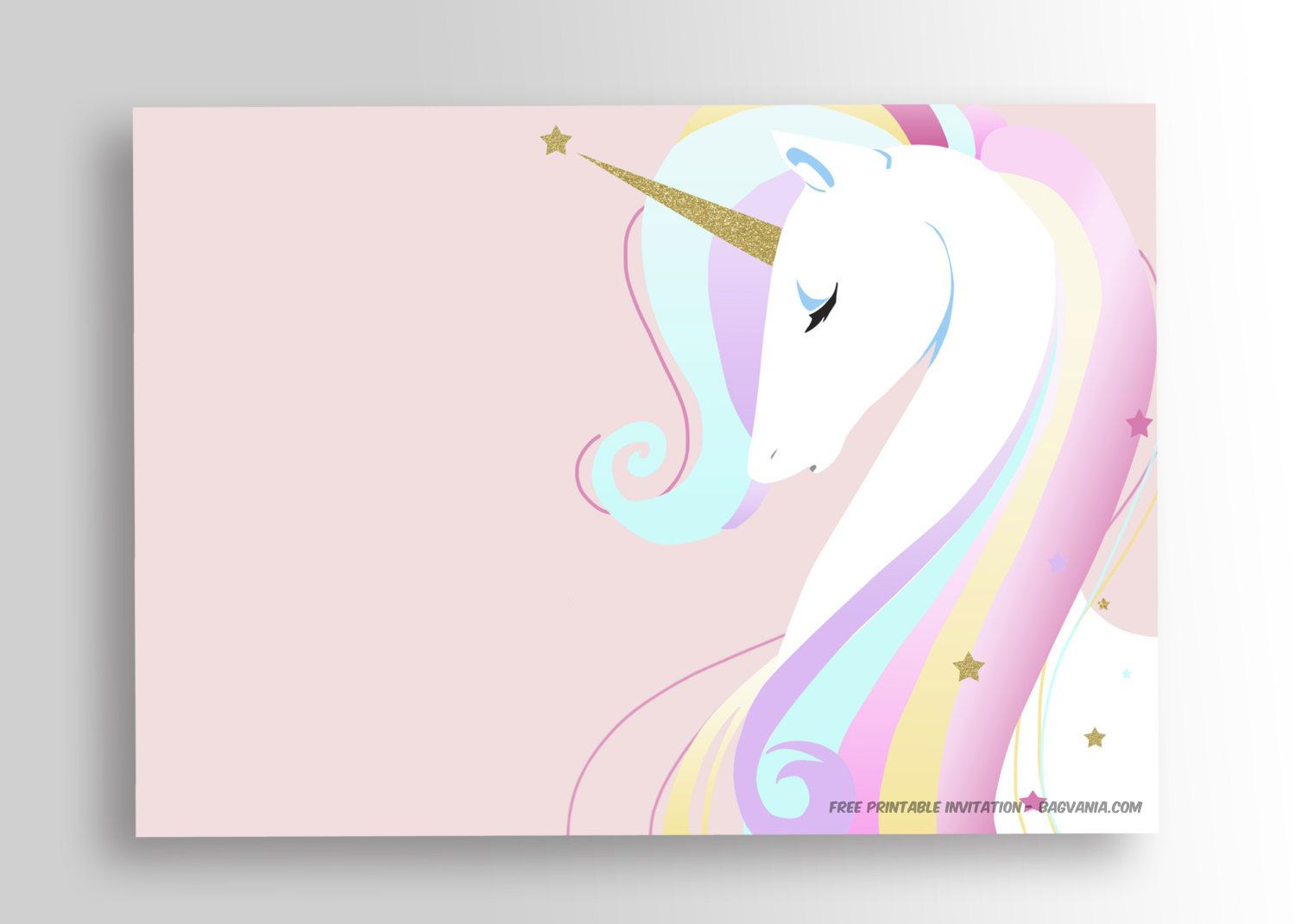 Free Printable Golden Unicorn Birthday Invitation | Party - Free Printable Unicorn Invitations