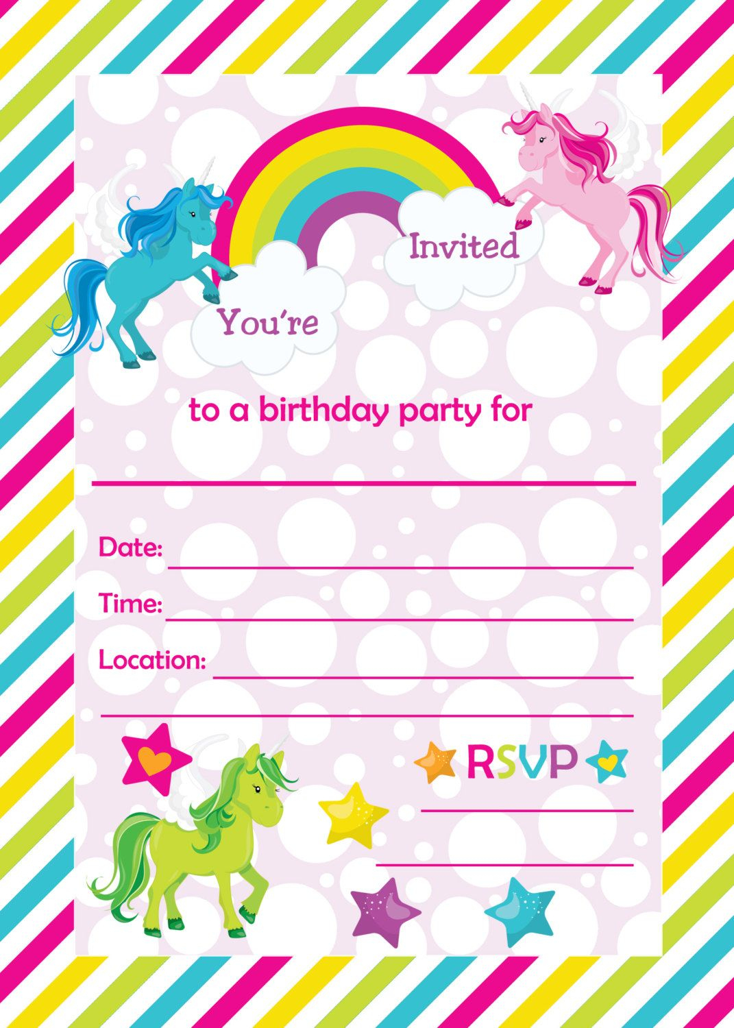Free Printable Golden Unicorn Birthday Invitation | Serenity&amp;#039;s - Happy Birthday Invitations Free Printable