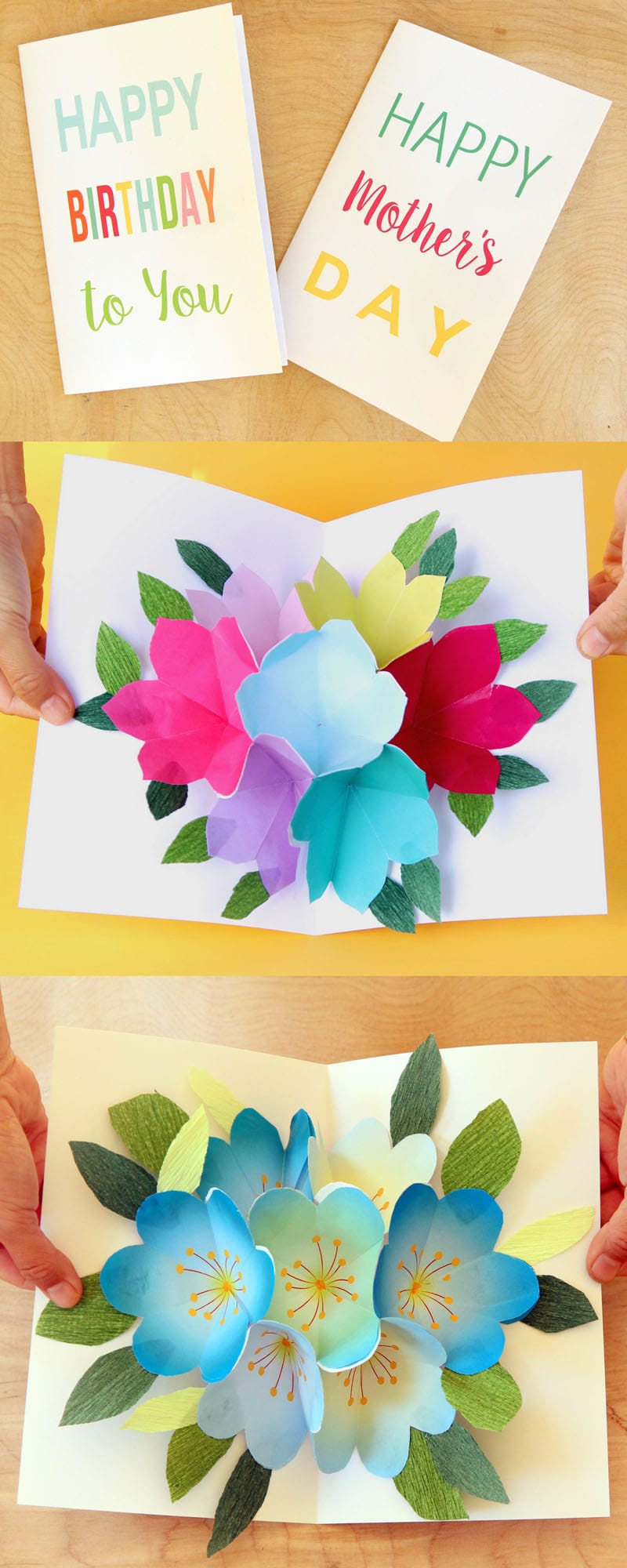 Free Printable Happy Birthday Card With Pop Up Bouquet - A Piece Of - Free Printable Birthday Cards For Your Best Friend