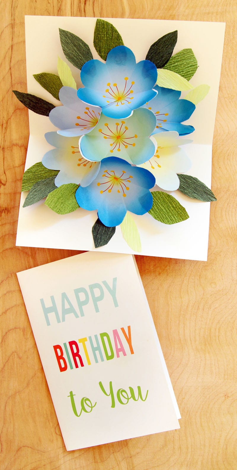 Free Printable Happy Birthday Card With Pop Up Bouquet - A Piece Of - Free Printable Birthday Pop Up Card Templates