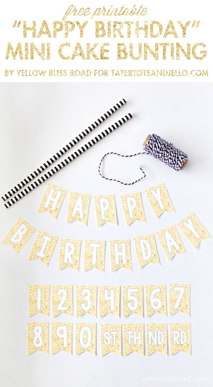 Free Printable Happy Birthday Mini Cake Bunting | Wantneedlove - Free Printable Birthday Cake