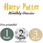 Free Printable: Harry Potter Themed Monthly Onesies | Twin Mom Stuff   Free Printable Onesies