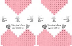Free Printable Heart Shaped Valentine's Day Word Search For Kids – Free Printable Valentine Word Search For Adults
