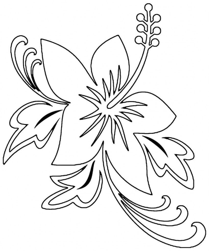 Free Printable Hibiscus Coloring Pages For Kids | Embroidery - Free Printable Hibiscus Coloring Pages