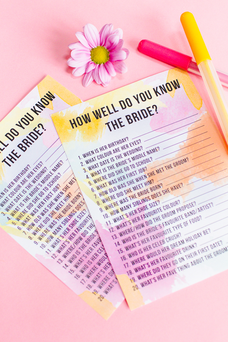 Free Printable &amp;#039;how Well Do You Know The Bride?&amp;#039; Hen Party &amp;amp; Bridal - How Well Do You Know The Bride Game Free Printable