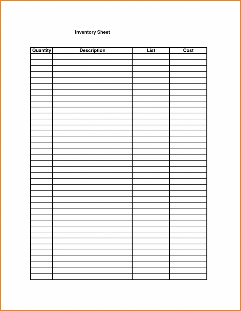 Free Printable Inventory Sheets Pdf | Printable Sheets - Free Printable Inventory Sheets