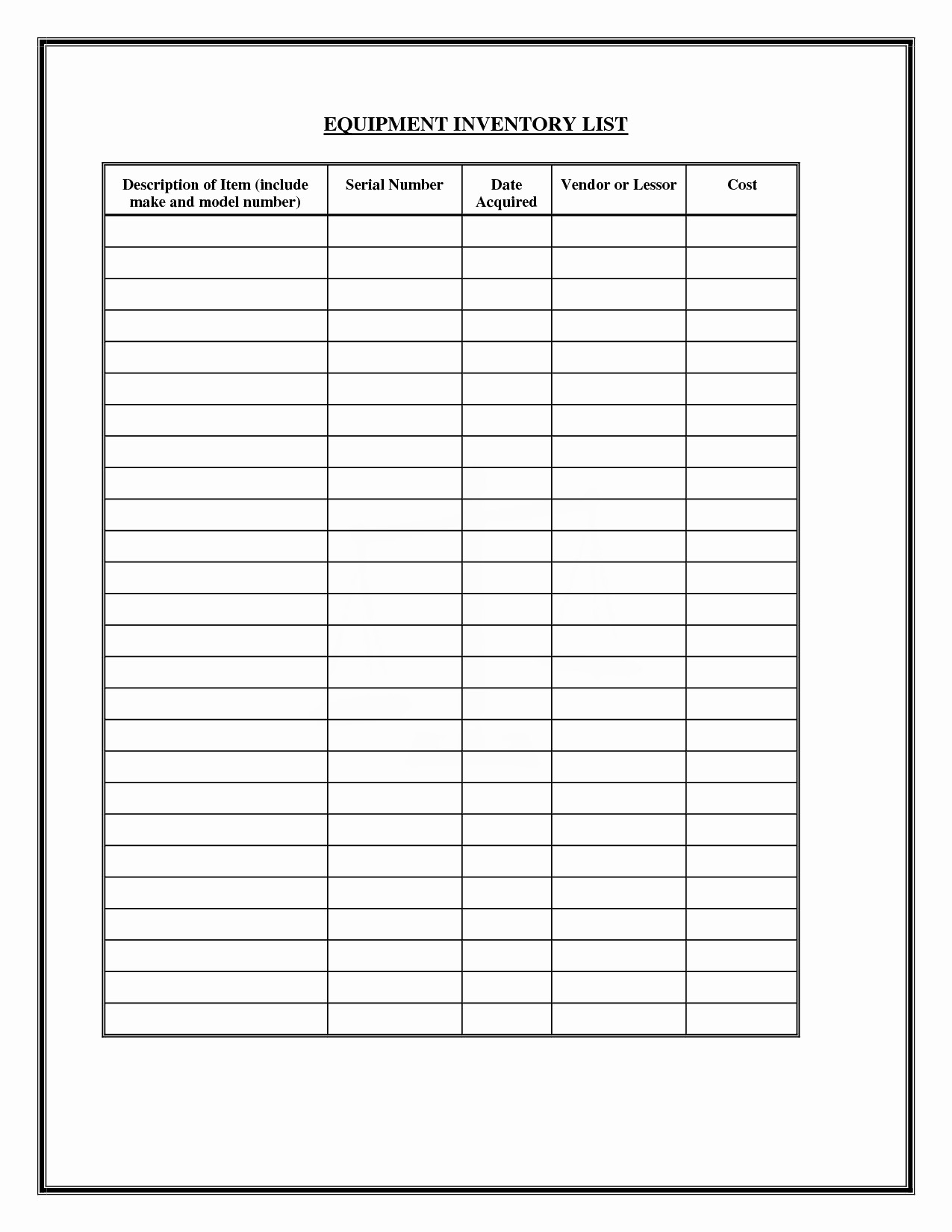 Free Printable Inventory Templates Small Business Inventory - Free Printable Inventory Sheets