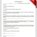 Free Printable Joint And Mutual Will | Sample Printable Legal Forms   Free Printable Will Papers