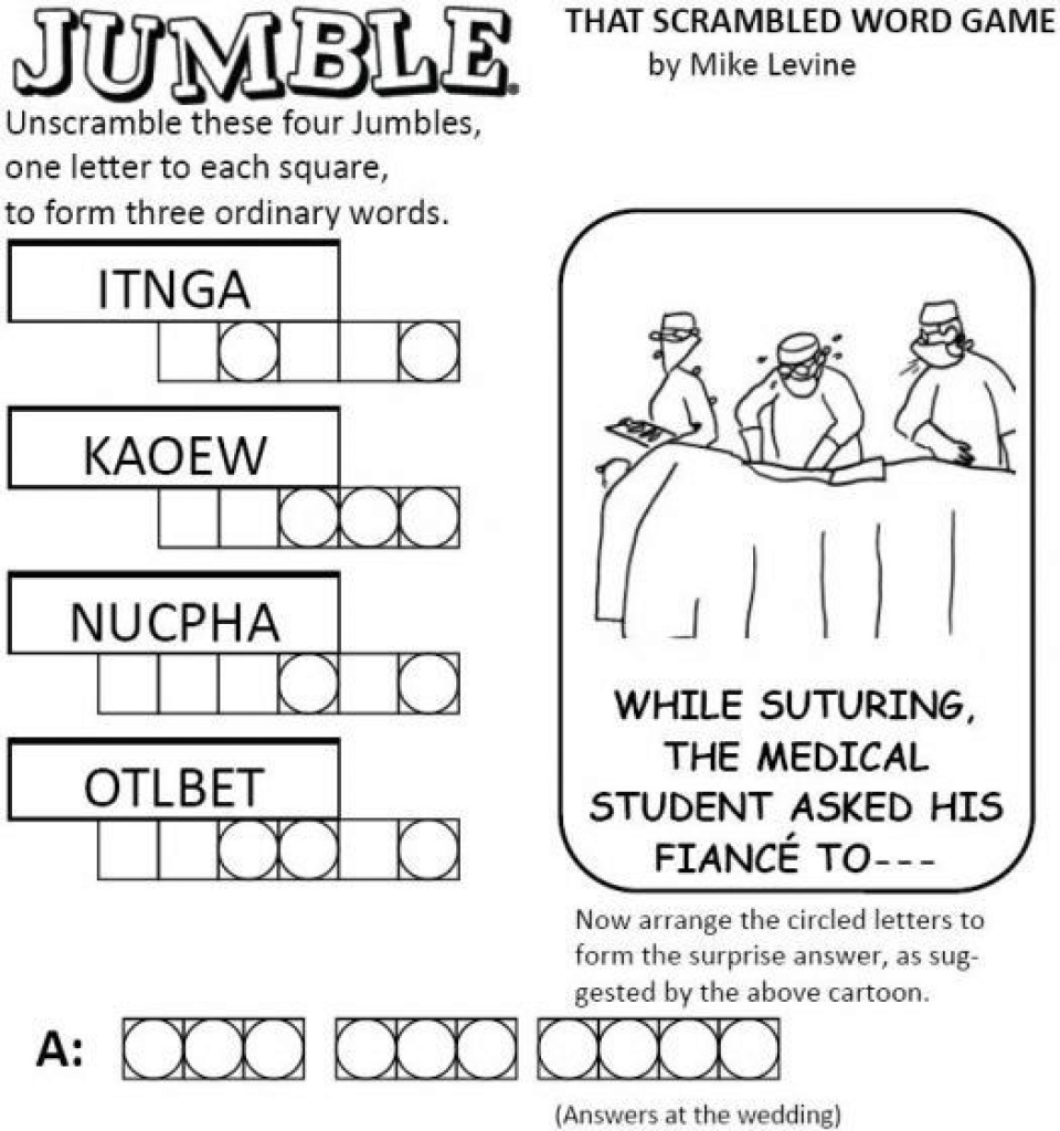 Free Printable Jumble Word Games