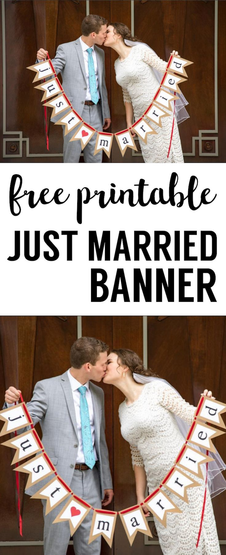Free Printable Just Married Banner | Wedding Stuff | Casamiento - Just Married Free Printable