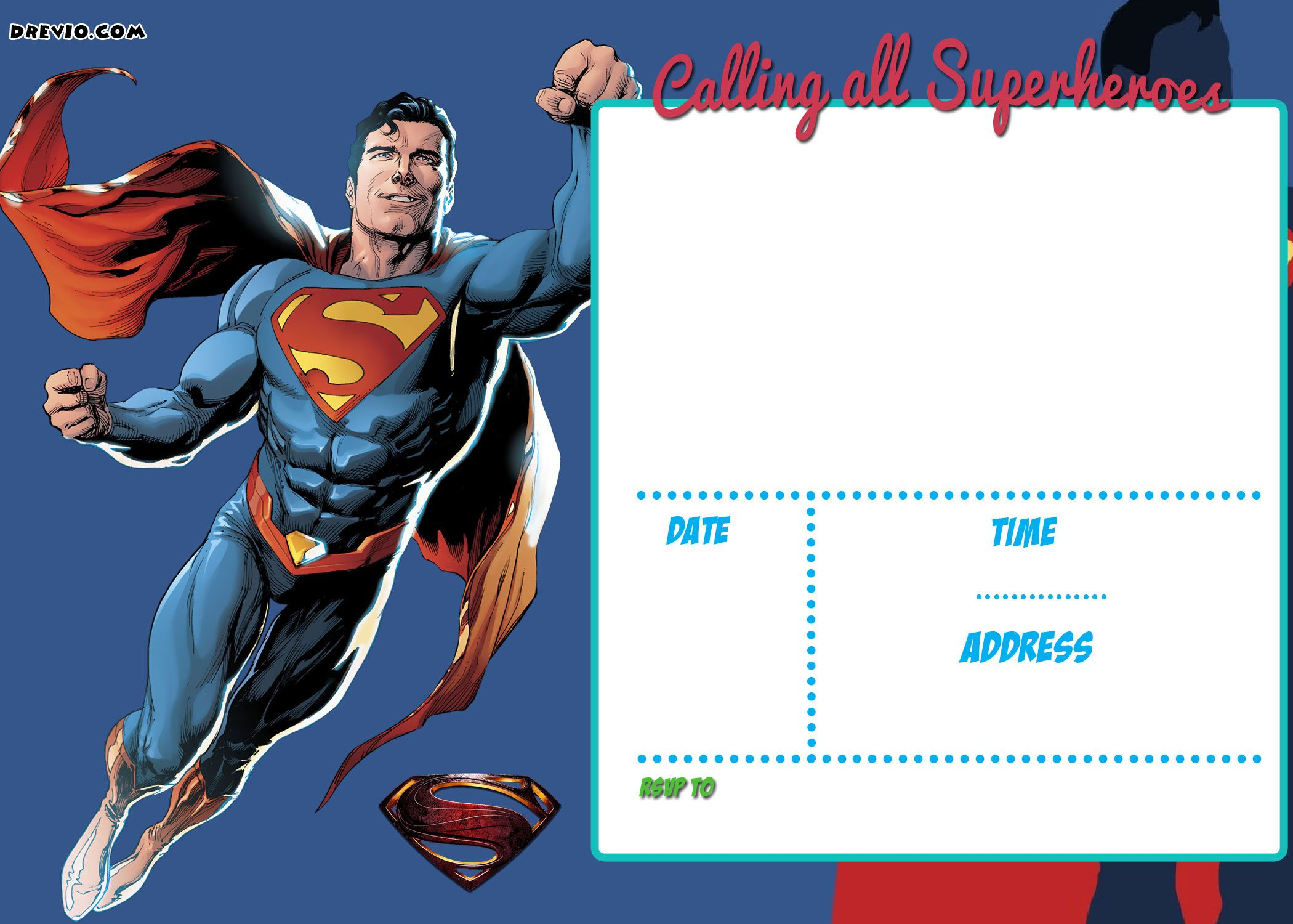 Free Printable Justice League Invitation Template | Free Printable - Free Printable Superman Invitations