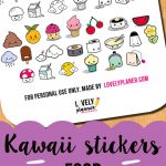Free Printable Kawaii Food Planner Stickers From Lovelyplanner   Free Printable Kawaii Stickers