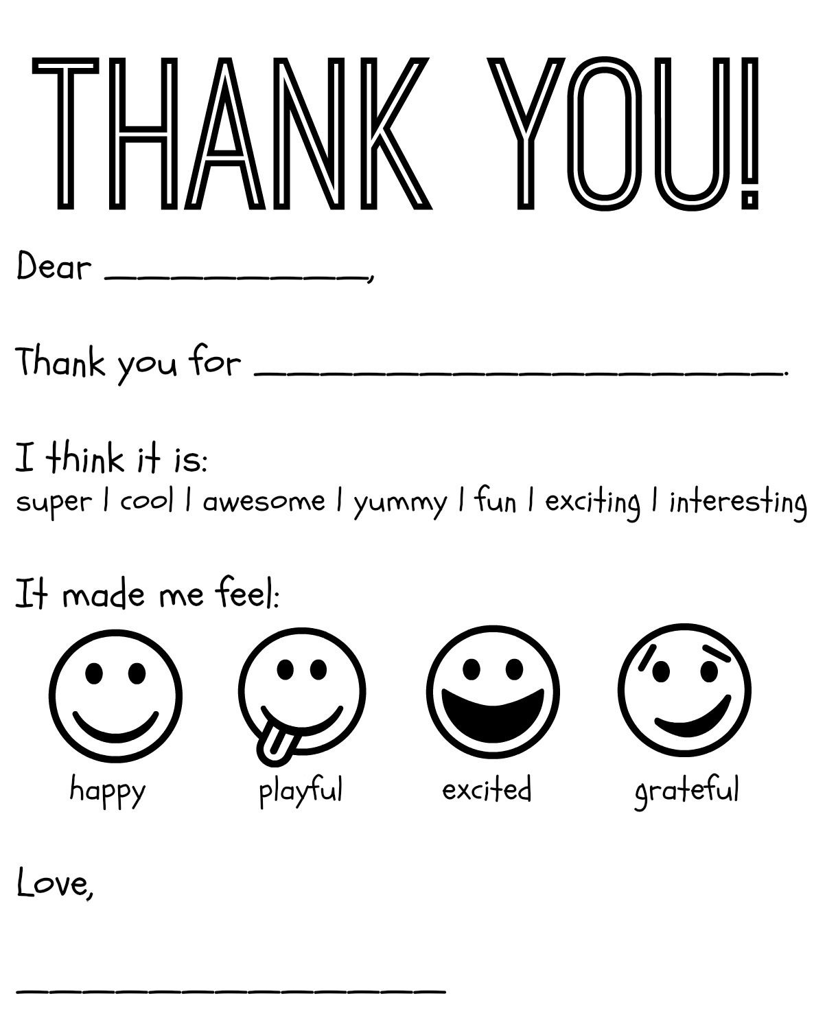 Free Printable Kids Thank You Cards To Color | Thank You Card - Free Printable Teacher Appreciation Cards To Color