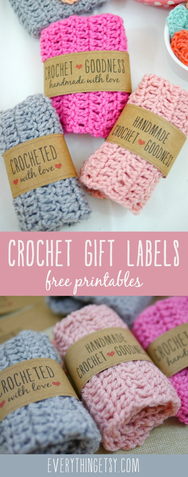 Free Printable Knit Gift Labels - Everythingetsy - Free Printable Dishcloth Wrappers