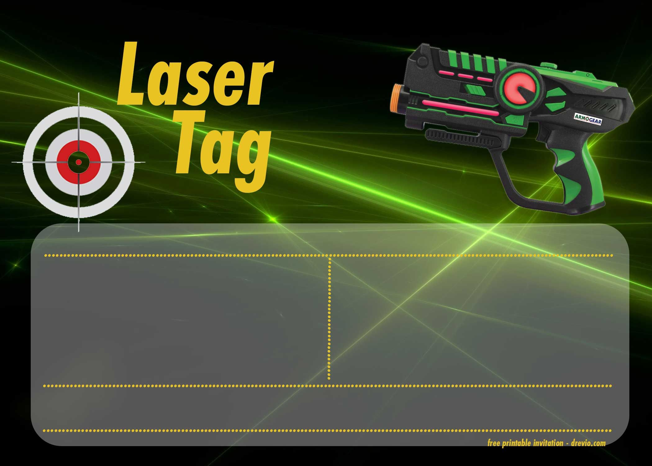 Free Printable Laser Tag Invitation Templates | Boys Party Ideas - Free Printable Laser Tag Invitation Template