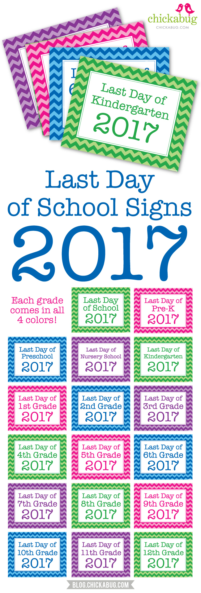 Free Printable Last Day Of School Signs 2017 | Chickabug - Free Printable First Day Of School Signs 2017