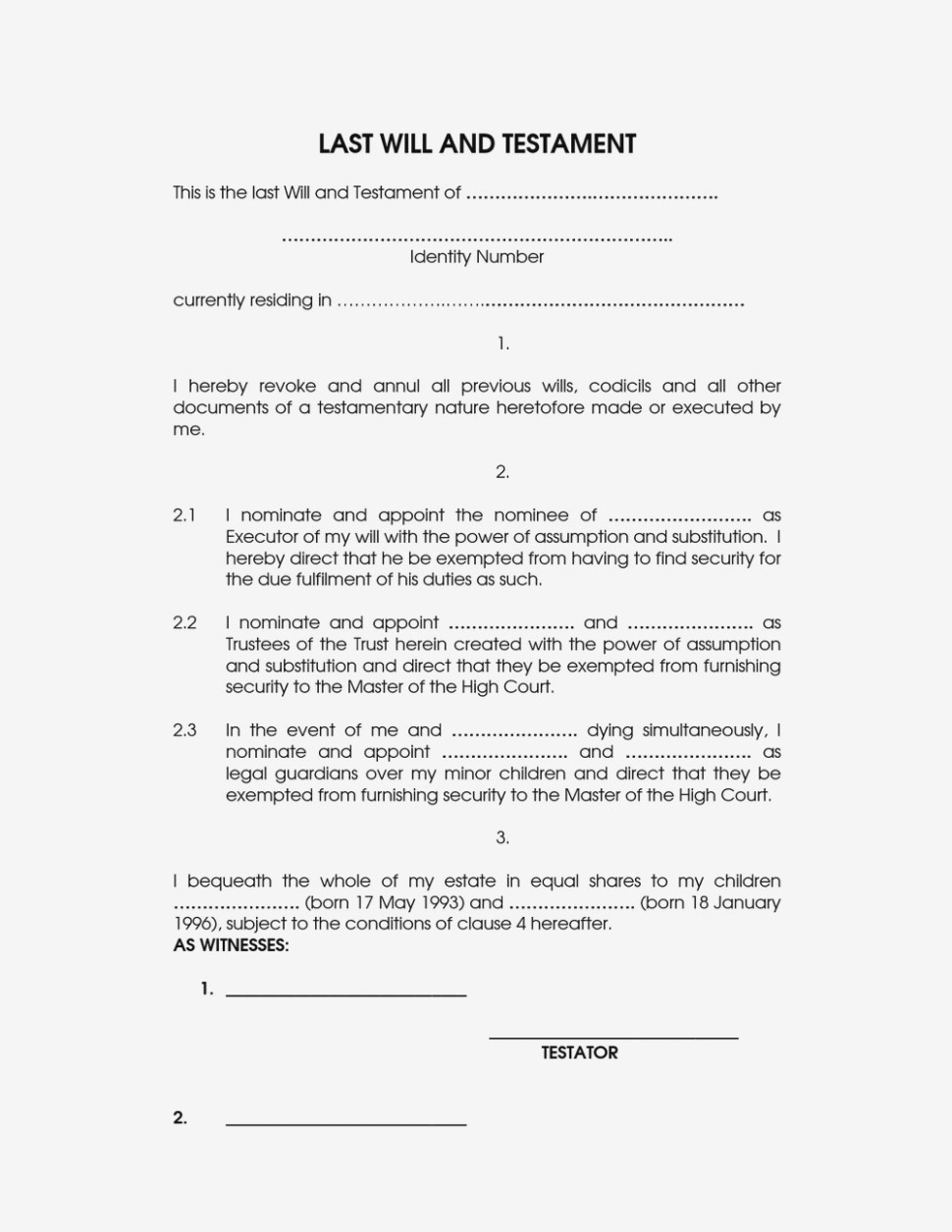 Free Printable Last Will And Testament Forms Uk | Resume Examples - Free Printable Will Forms