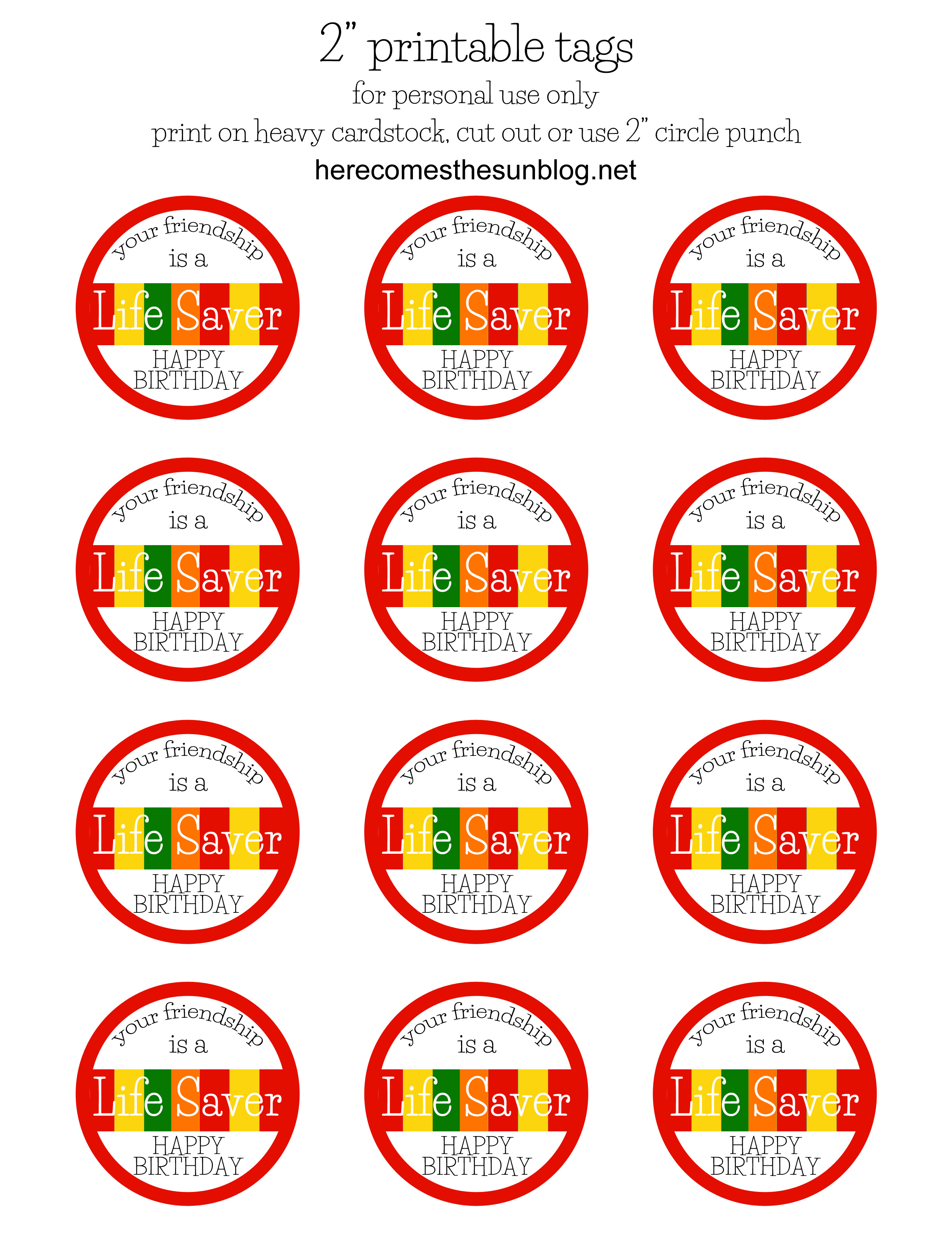 Free Printable Lifesaver Tags - All Free Tag Designs - Free Printable Lifesaver Tags