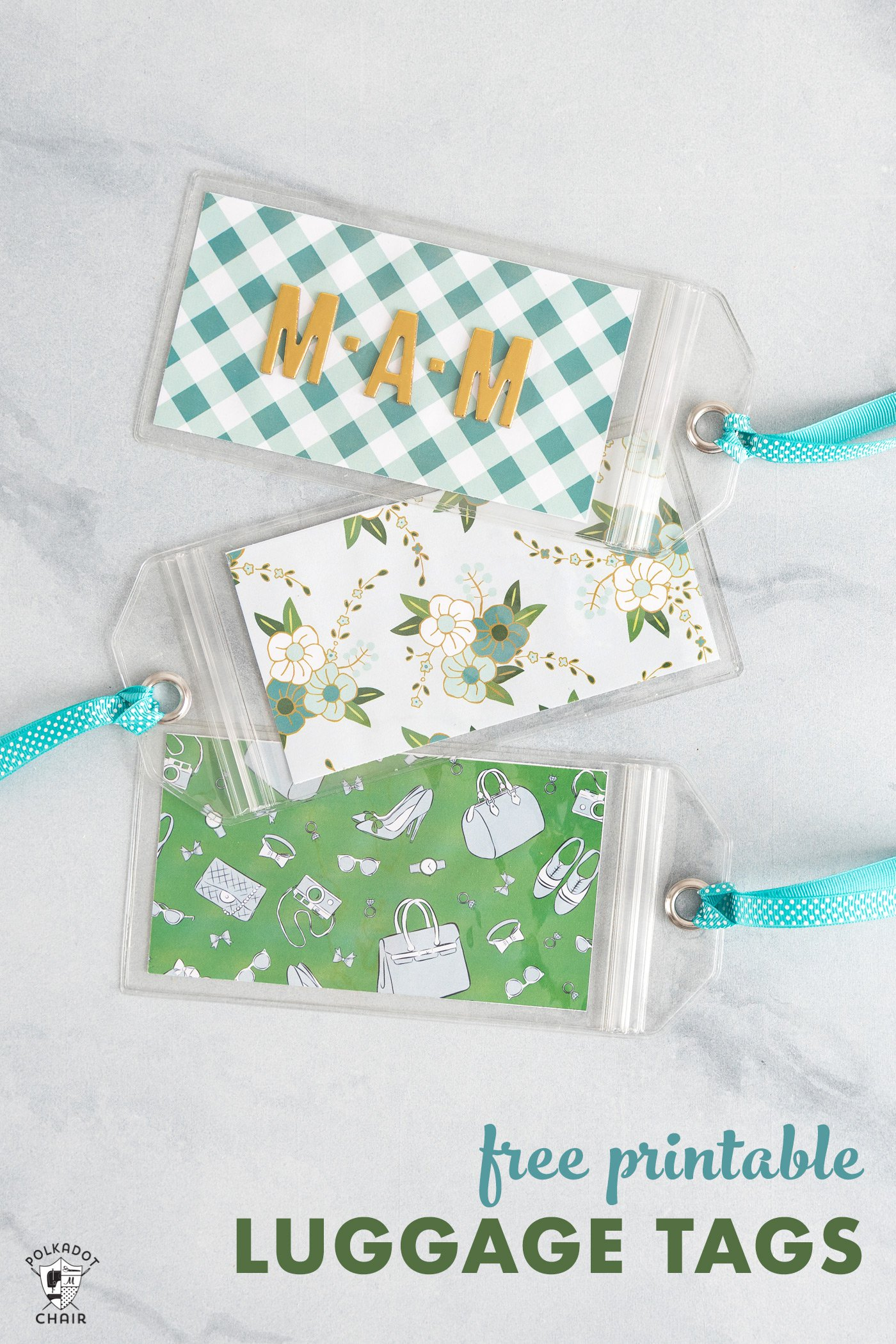 Free Printable Luggage Tags - The Polka Dot Chair - Free Printable Luggage Tags