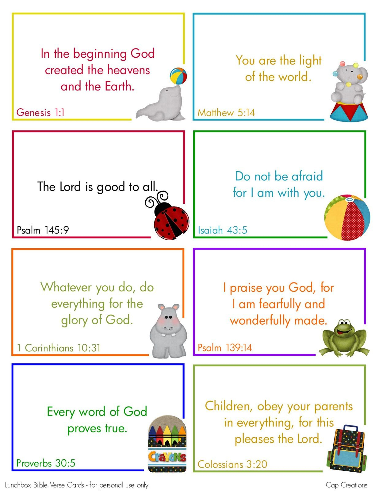 Free Printable Lunchbox Bible Verse Cards Cute.could Use These - Free Printable Bible Verses For Children