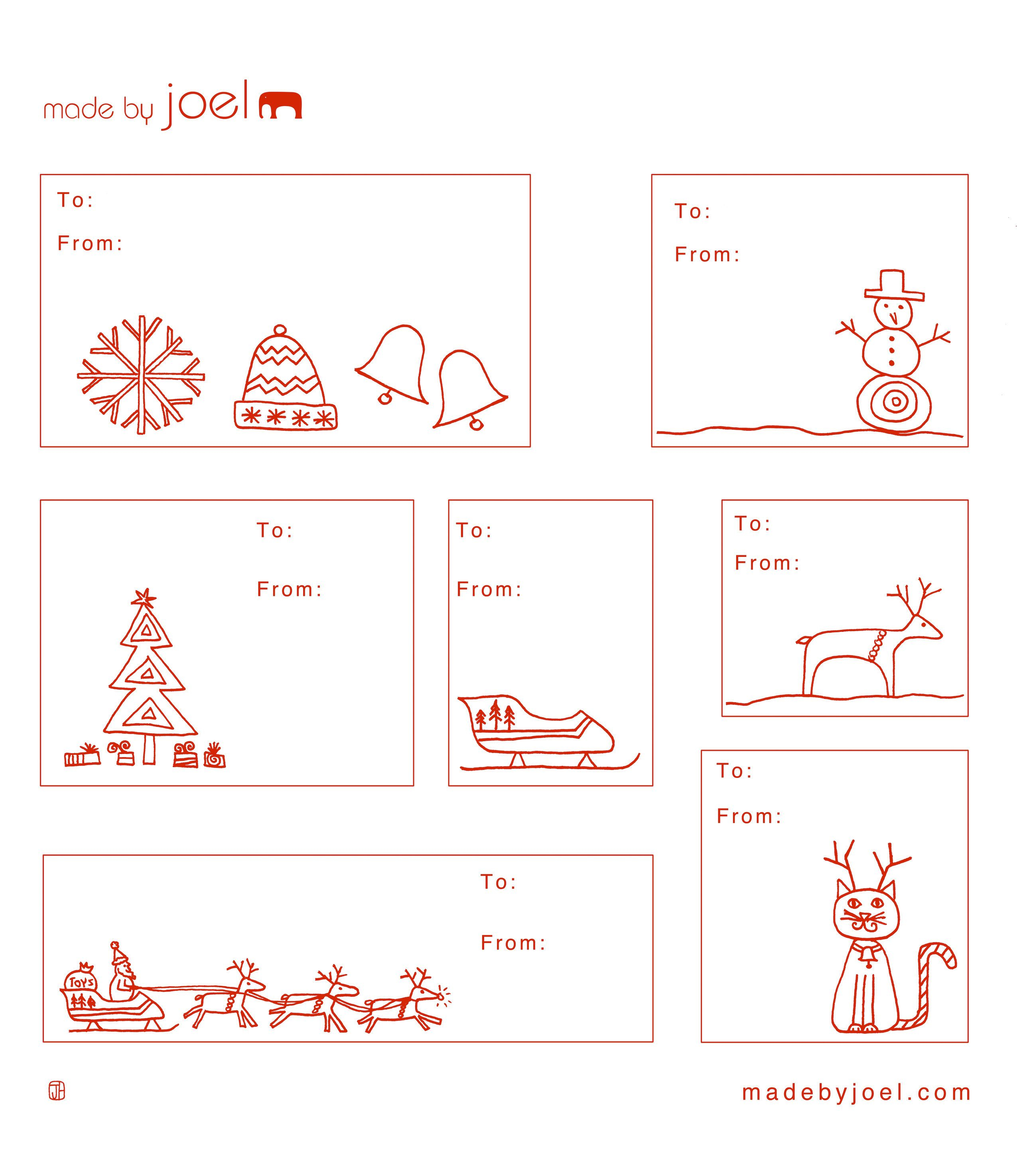 Free Printable: Madejoel » Holiday Gift Tag Templates - Free Printable Holiday Labels