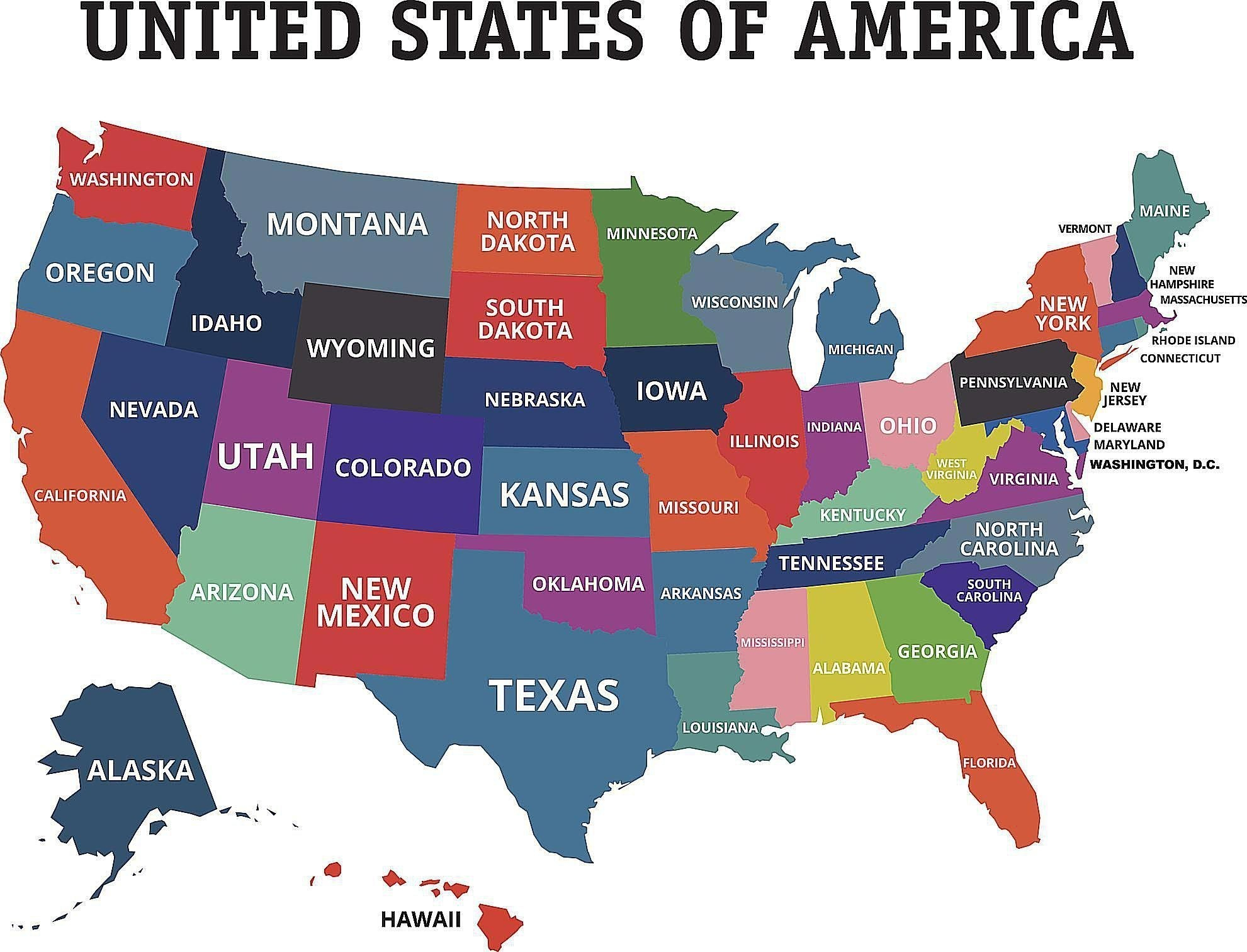 Labeled United States Map Printable Customize and Print