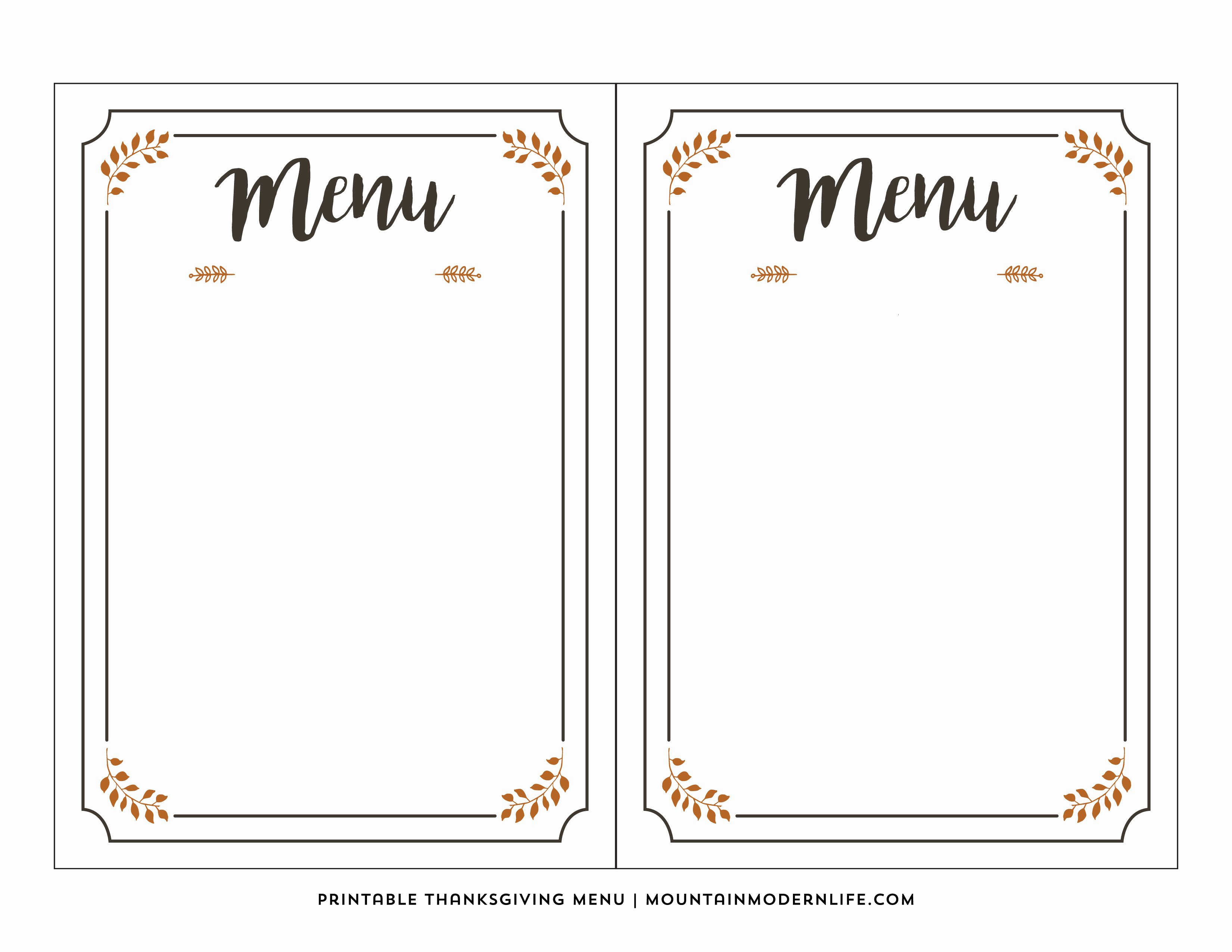 Free Printable Menu Template | Latter Example Template - Free Printable Menu Maker