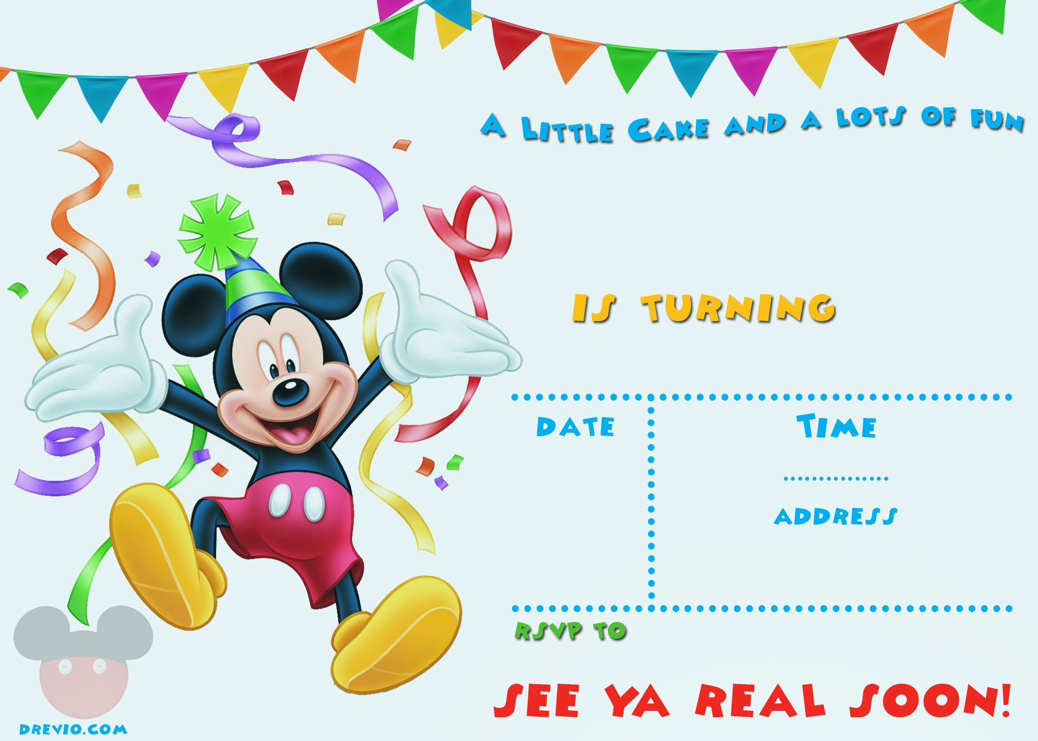Free Printable Mickey Mouse Party Invitation | Free Printable - Free Printable Mickey Mouse Birthday Invitations