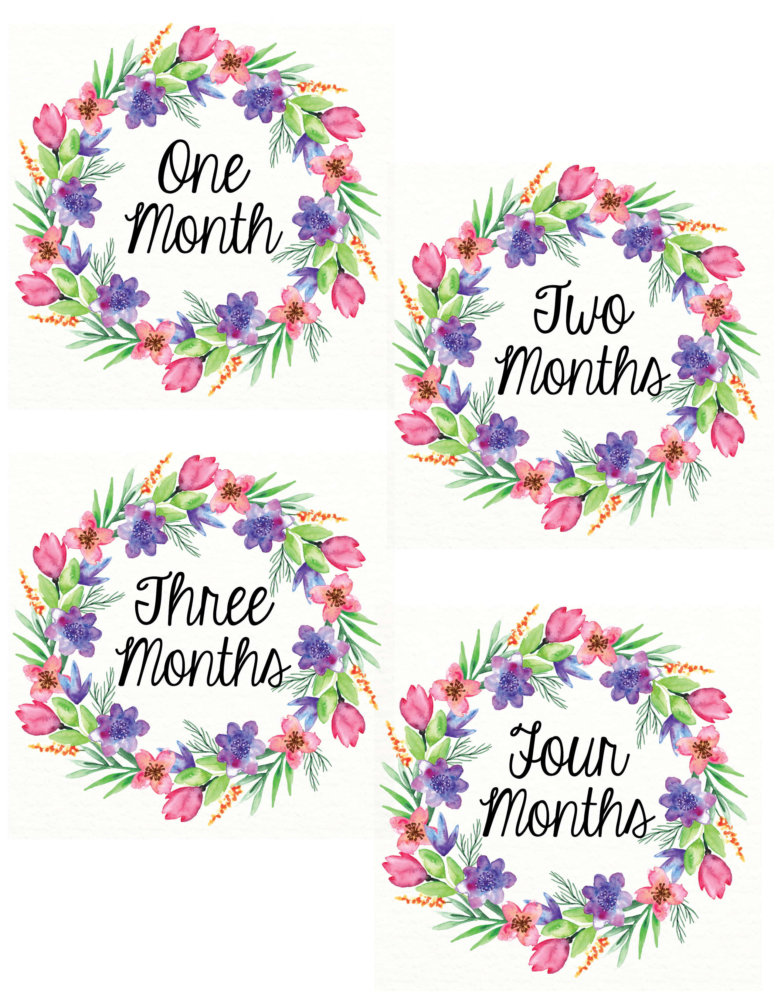 Free Printable Monthly Baby Girl Belly Stickers – Wonderfully Eccentric - Free Printable Baby Month Stickers