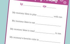 Free Printable Mother's Day Interview For Kids - No Time For Flash Cards - Free Printable Mother&amp;#039;s Day Questionnaire