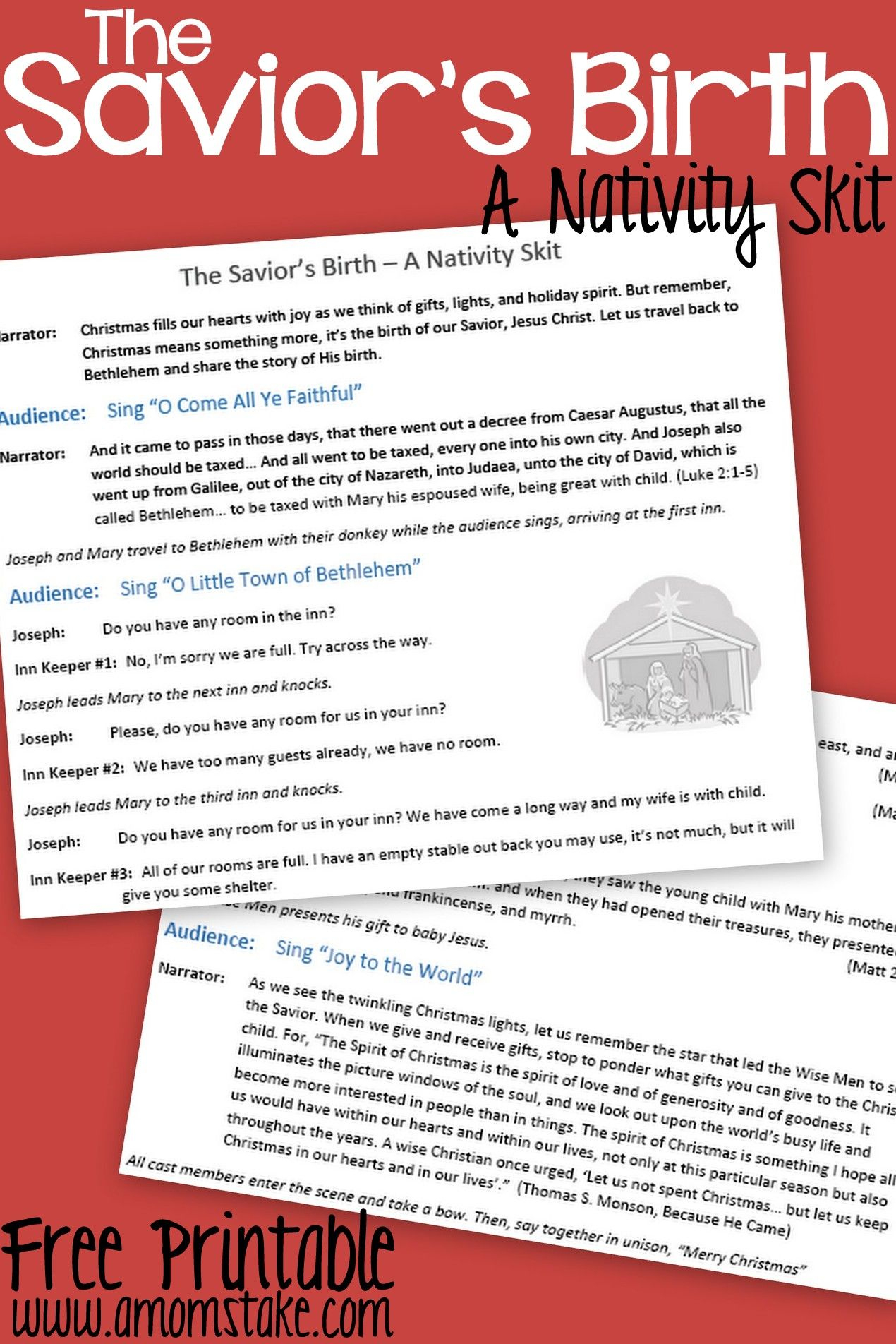 Free Printable Nativity Skit To Act Out The Birth Of The Savior - Free Printable Christmas Plays Church