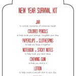 Free Printable: New Year Survival Kit Gift In A Jar   Great Gift   Teacher Survival Kit Free Printable